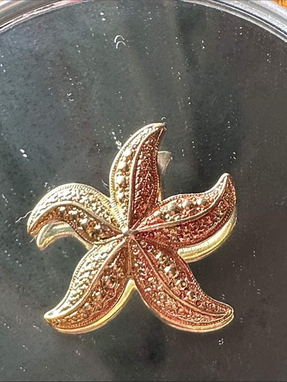 Two Tone Gold Tone Starfish Pendant